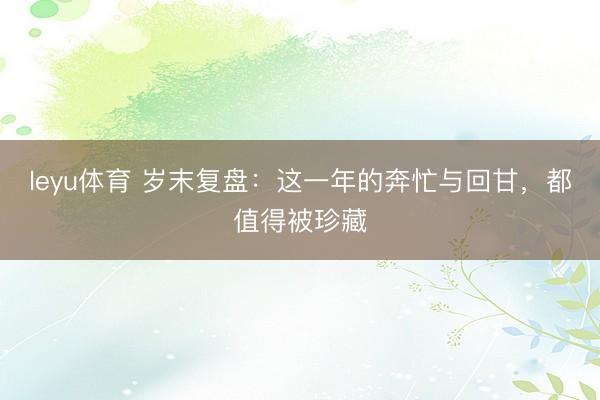 leyu体育 岁末复盘：这一年的奔忙与回甘，都值得被珍藏