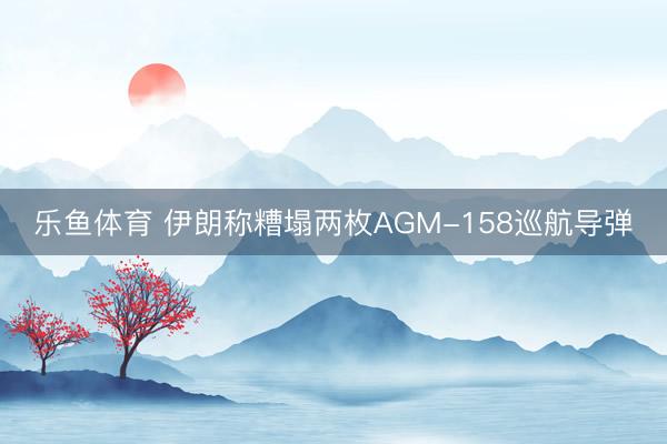 乐鱼体育 伊朗称糟塌两枚AGM-158巡航导弹