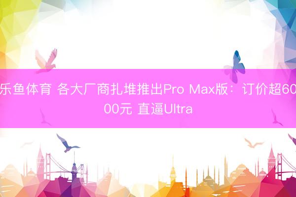 乐鱼体育 各大厂商扎堆推出Pro Max版：订价超6000元 直逼Ultra