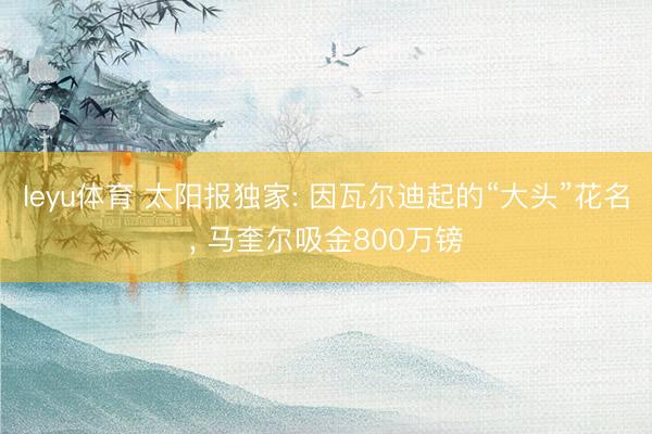 leyu体育 太阳报独家: 因瓦尔迪起的“大头”花名， 马奎尔吸金800万镑