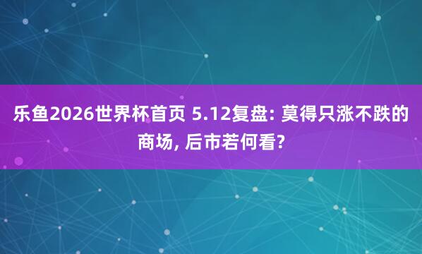 乐鱼2026世界杯首页 5.12复盘: 莫得只涨不跌的商场， 后市若何看?