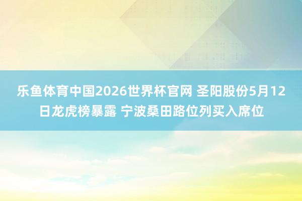 乐鱼体育中国2026世界杯官网 圣阳股份5月12日龙虎榜暴露 宁波桑田路位列买入席位