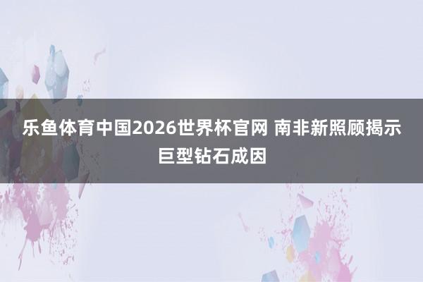 乐鱼体育中国2026世界杯官网 南非新照顾揭示巨型钻石成因