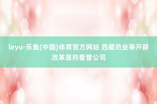 leyu·乐鱼(中国)体育官方网站 西藏药业等开辟改革医药看管公司