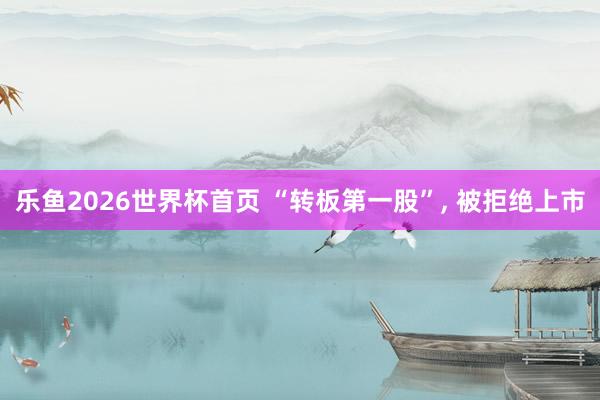 乐鱼2026世界杯首页 “转板第一股”， 被拒绝上市