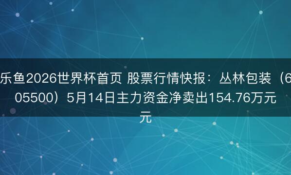 乐鱼2026世界杯首页 股票行情快报：丛林包装（605500）5月14日主力资金净卖出154.76万元
