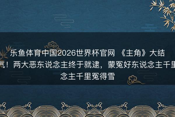 乐鱼体育中国2026世界杯官网 《主角》大结局太解气！两大恶东说念主终于就逮，蒙冤好东说念主千里冤得雪