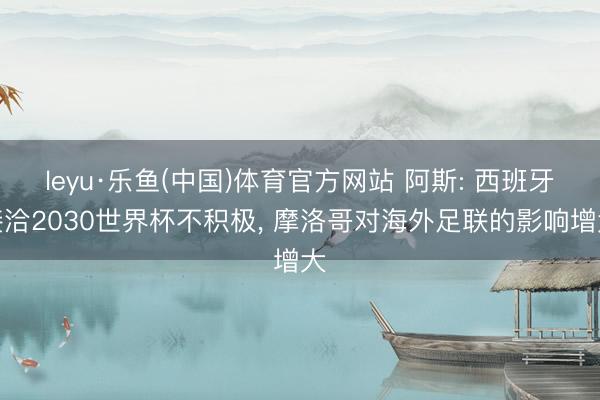 leyu·乐鱼(中国)体育官方网站 阿斯: 西班牙接洽2030世界杯不积极， 摩洛哥对海外足联的影响增大