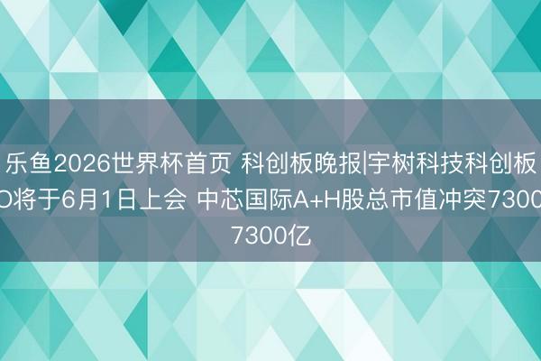 乐鱼2026世界杯首页 科创板晚报|宇树科技科创板IPO将于6月1日上会 中芯国际A+H股总市值冲突7300亿