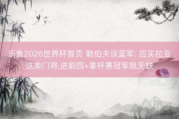 乐鱼2026世界杯首页 勒伯夫谈蓝军: 应买拉亚这类门将;进前四+拿杯赛冠军就无缺