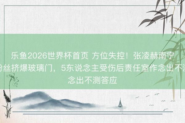 乐鱼2026世界杯首页 方位失控！张凌赫南宁看成粉丝挤爆玻璃门，5东说念主受伤后责任室作念出不测答应