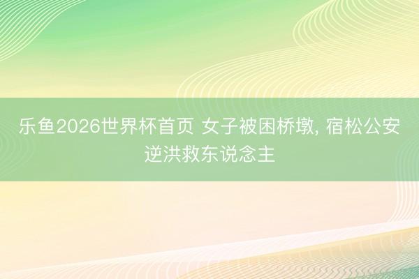 乐鱼2026世界杯首页 女子被困桥墩, 宿松公安逆洪救东说念主